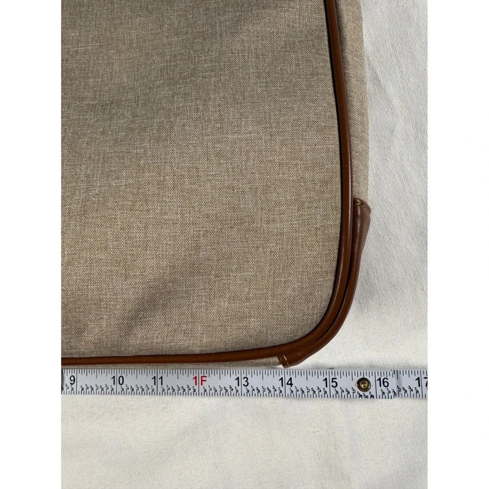 Boconi RPET Slim Messenger Bag Brown‎ Leather Recycled Fabric Laptop RFID New